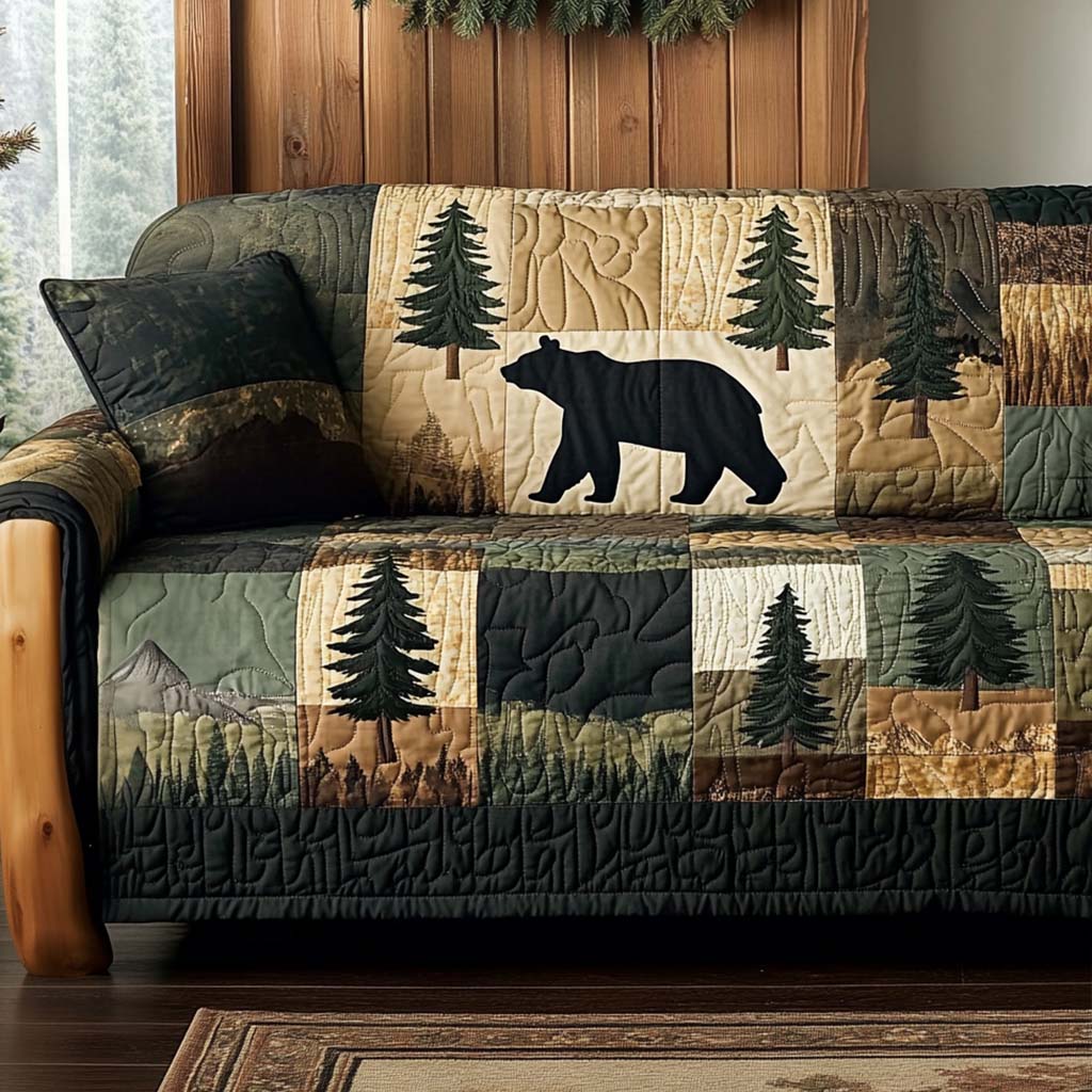 Woodland Path Quilted Sofa Cover Couch Protector Cool Gifts For Deer Hunters