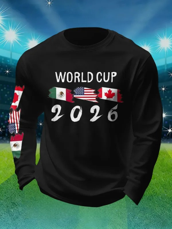 World Cup 2026 Mexico USA Canada Long Sleeve Shirt Soccer Fan Gear Gift For Football Lovers