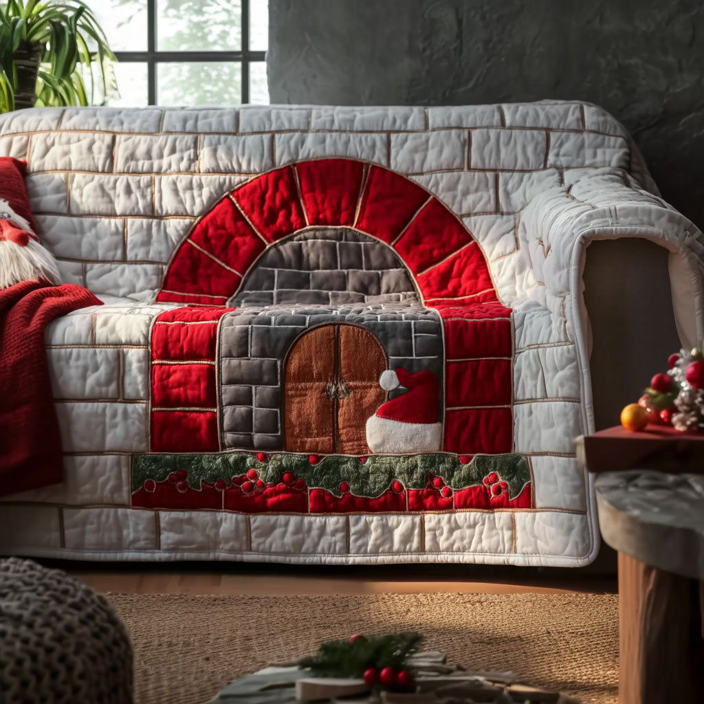 Xmas Hearth Haven Quilted Sofa Cover Holiday Living Room Decor Great Book Lover Gift Ideas
