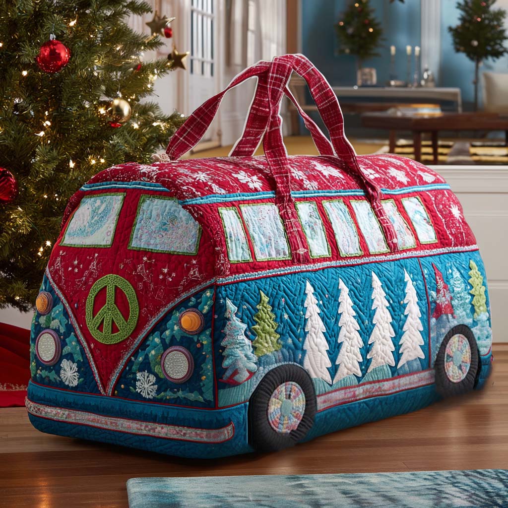 Xmas Hippie Drive Quilted Duffle Bag Best Travel Duffel Bag For Women Christmas Presents For Mom