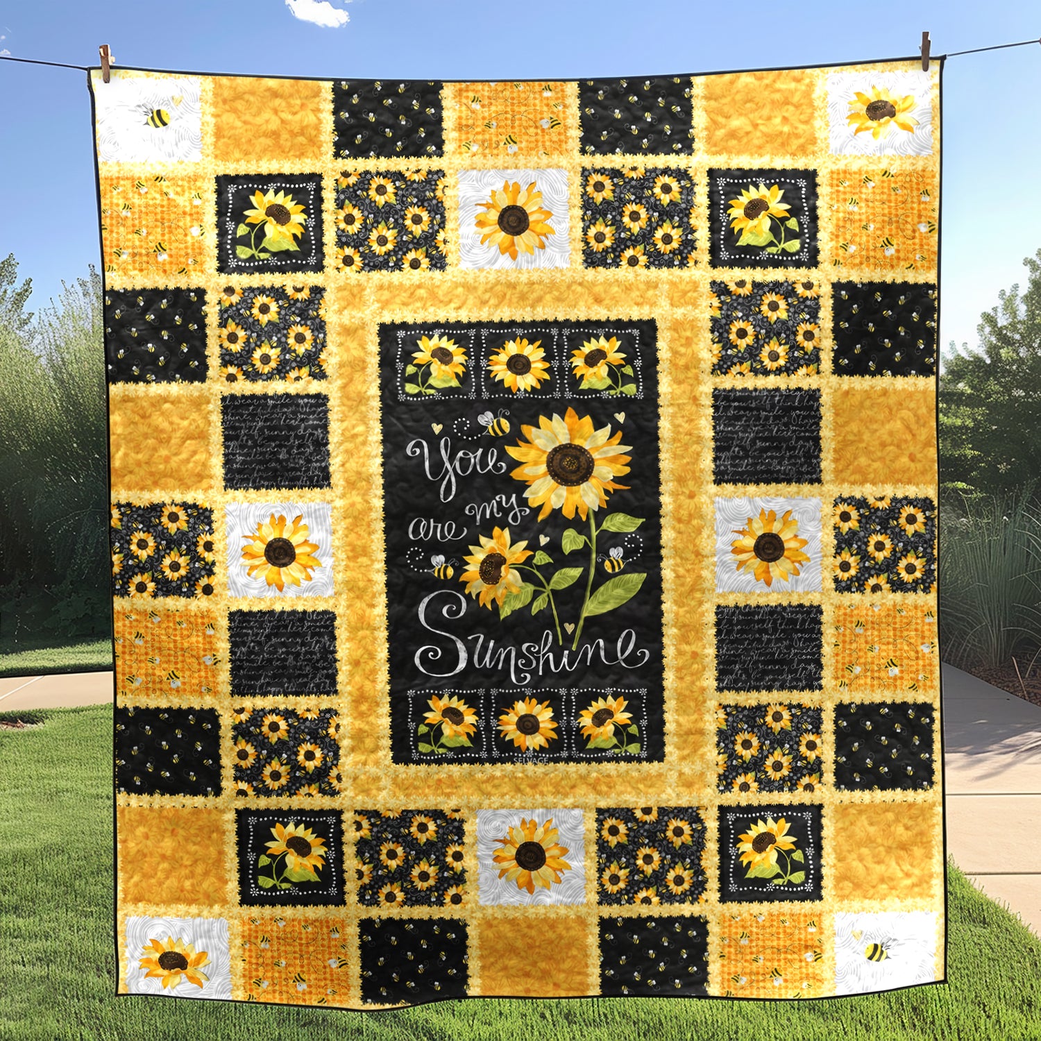 You Are My Sunshine Quilted Blanket Bed Decor Ideas Special Birthday Gifts For Mom