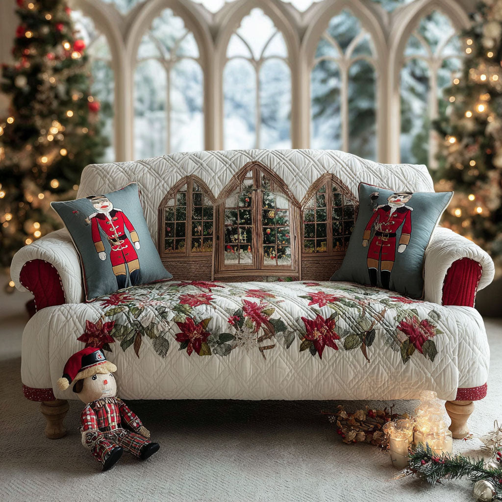 Yuletide Forest Quilted Sofa Cover Sofa Chair Covers Family Gift Basket Christmas
