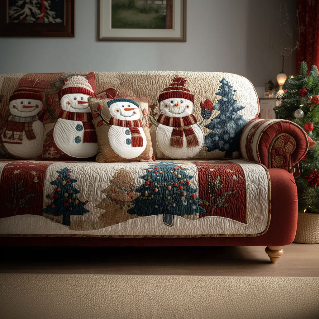 Yuletide Little Friends Quilted Sofa Cover Sofa Cover For Couch Christmas Gifts For Her