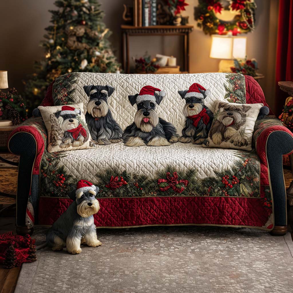 Yuletide Pup Quilted Sofa Cover Furniture Protectors For Sofas Christmas Presents For Mother In Law