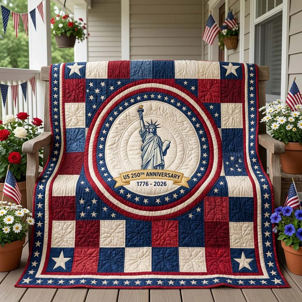 250 Years Of Defending Liberty Quilted Blanket Patriotic Living Room Decor Gifts For Friend