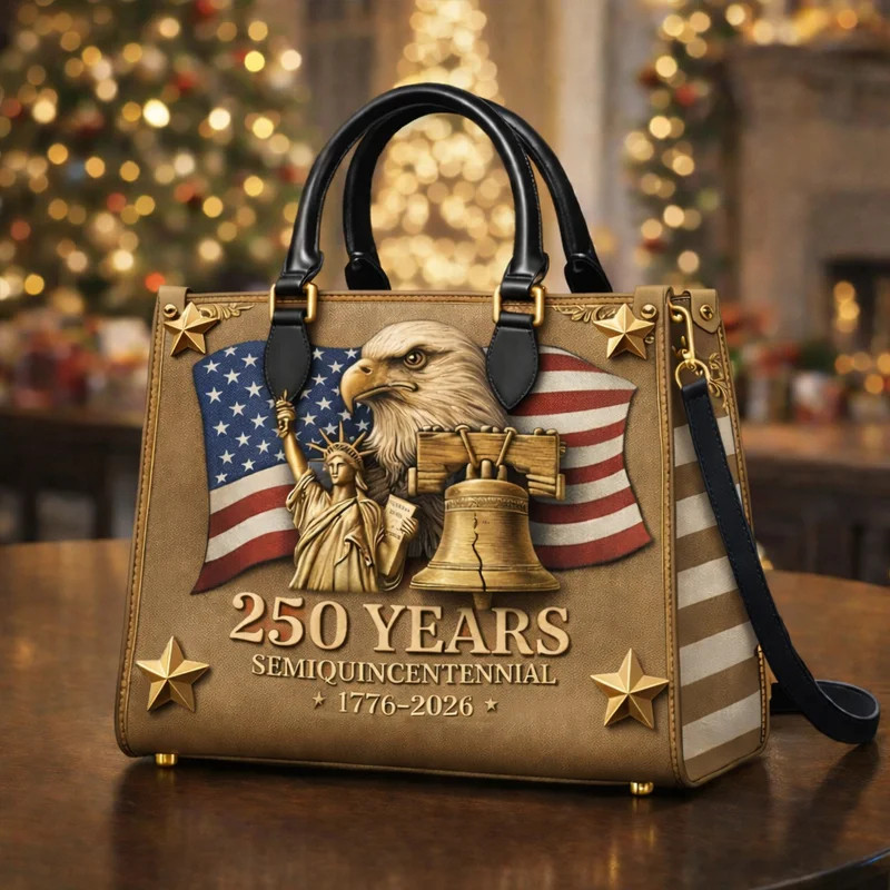 250 Years Semiquincentennial 1776 2026 Leather Bag America's 250 Birthday Handbag Gift Ideas
