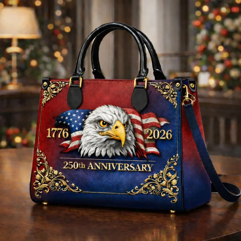 250th Anniversary Leather Bag American Flag Eagle 1776 2026 Shoulder Bag Gift Ideas