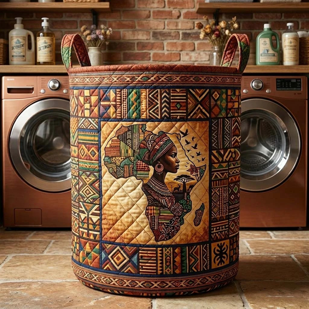Africa Legacy Quilted Laundry Basket House Decor Ideas African Heritage Gift Ideas