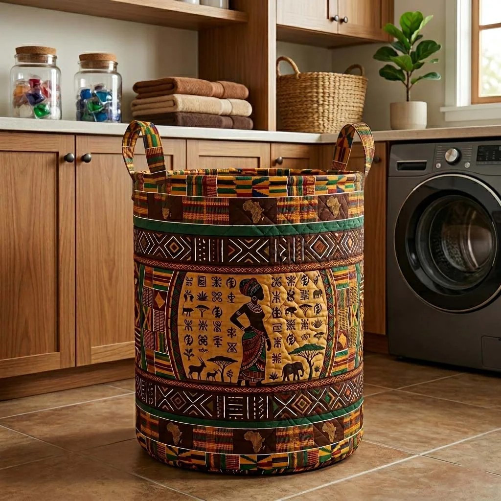 Africa Legacy Quilted Laundry Basket House Decor Ideas Gifts For Fans Of African History