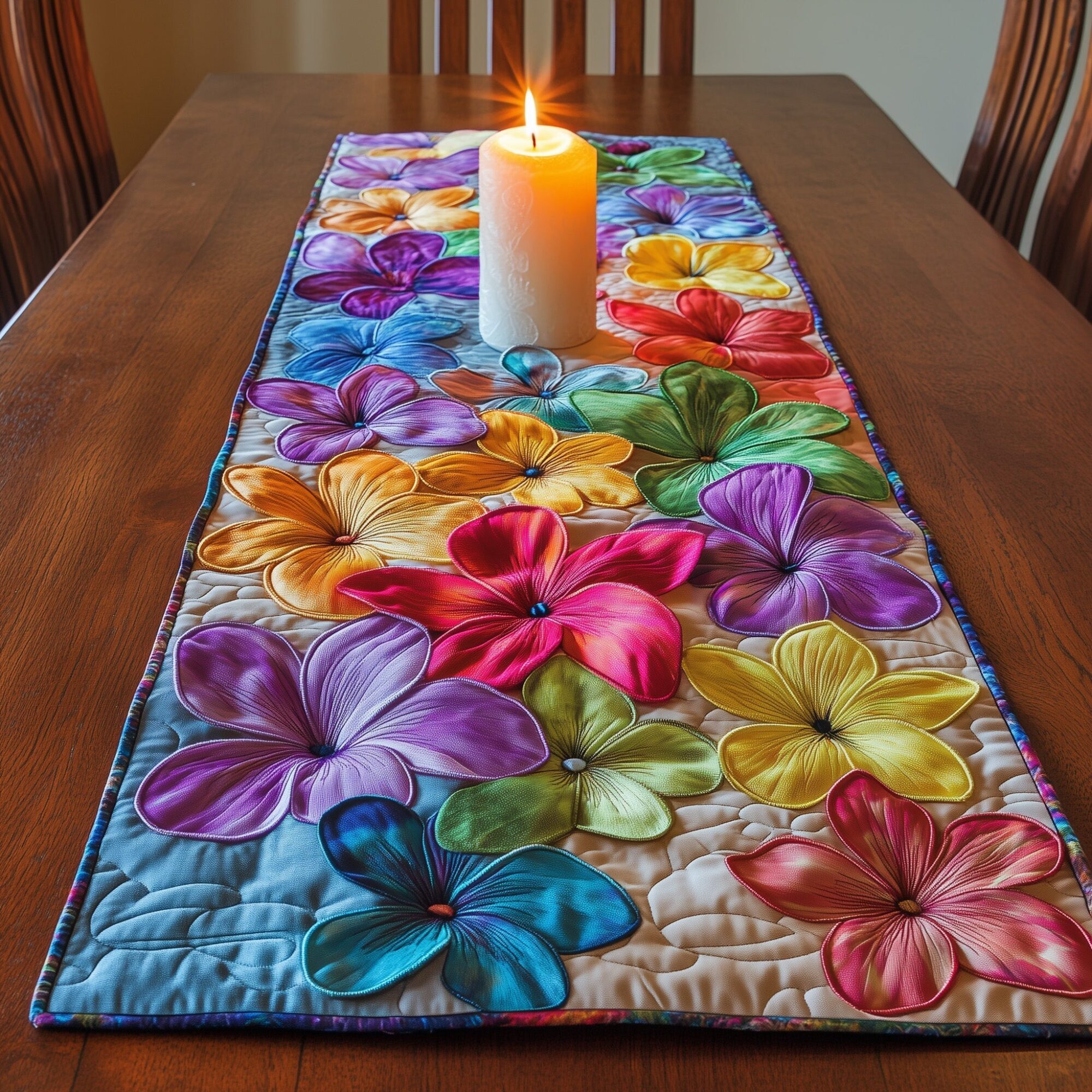 Aloha Petals Quilted Table Runner Dining Room Decor Gifts For Mother And Daughter