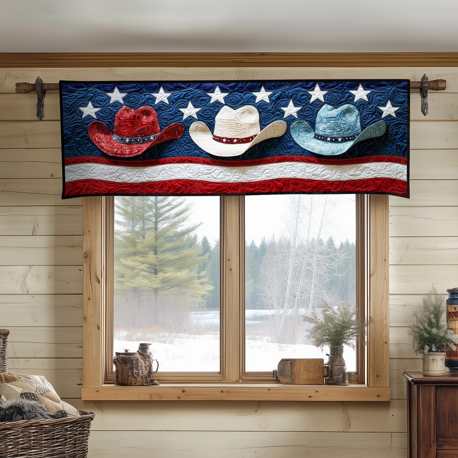 American Hat Pride Quilted Valance Entrance Way Ideas Cowboy Christmas Presents