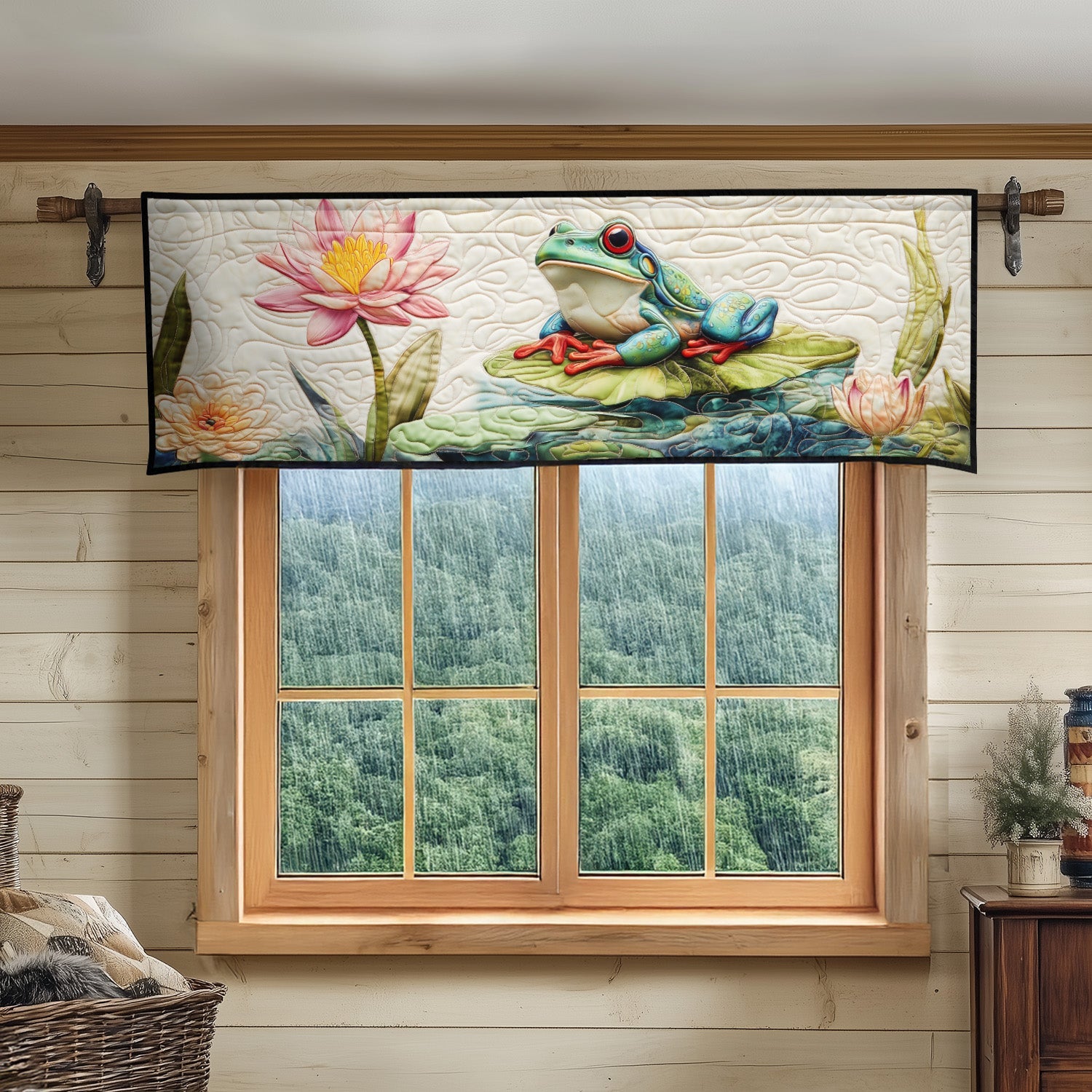 Amphibian Kingdom Quilted Valance Front Entryway Ideas Frog Gifts For Her
