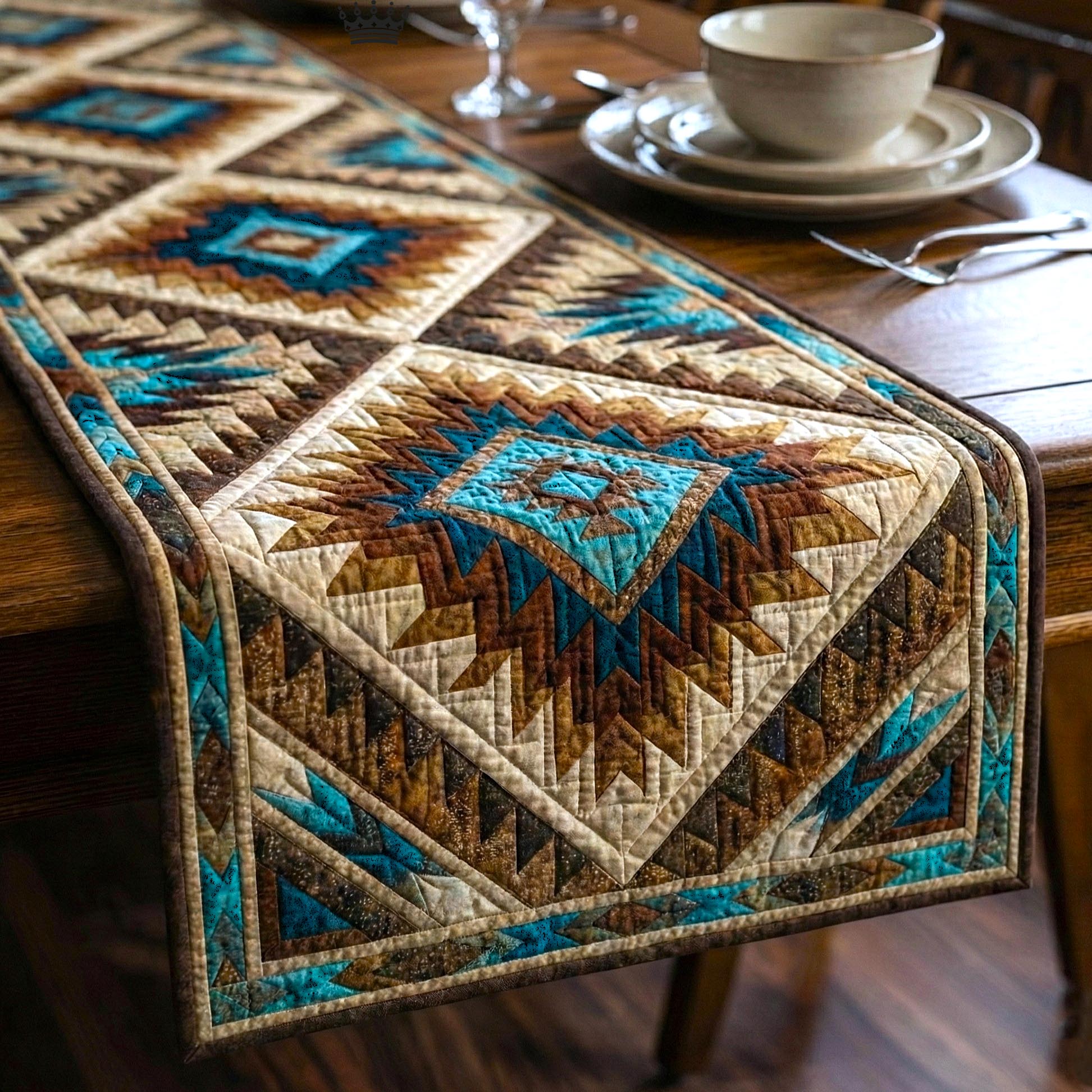 Ancestral Patterns Quilted Table Runner Formal Dining Table Runners Native American Gifts Online