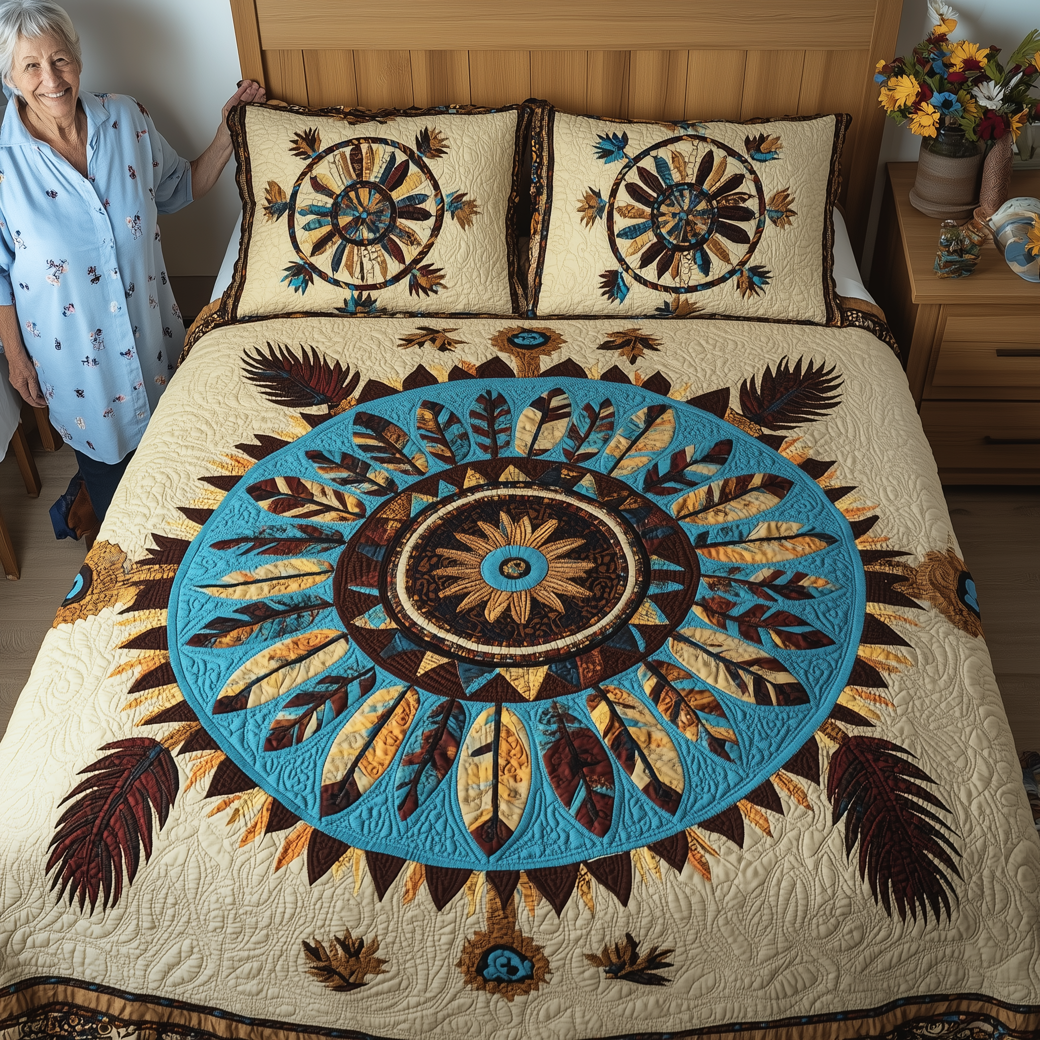 Ancient Dreamcatcher Quilted Bedding Set Good Sheet Sets Best Mothers Day Gift Ideas