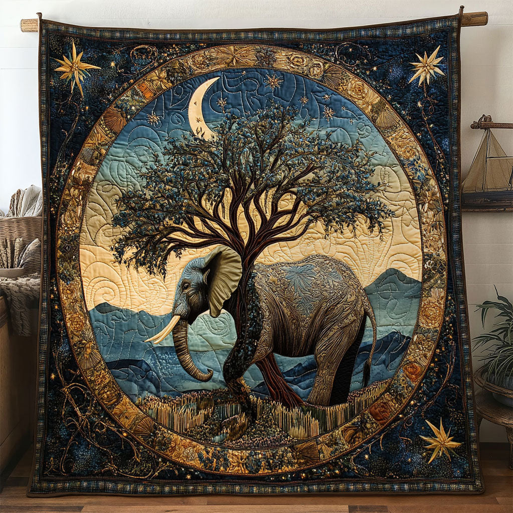 Ancient Elephant Quilt Luxury Quilt Blanket for Elegant Home Decor
