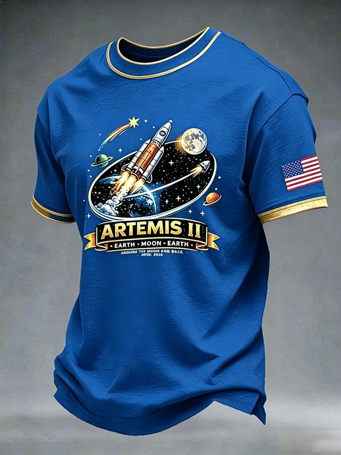 Artemis II Earth Moon Earth T-Shirt NASA Space Mission Clothing Gift For Brothers - Image 2