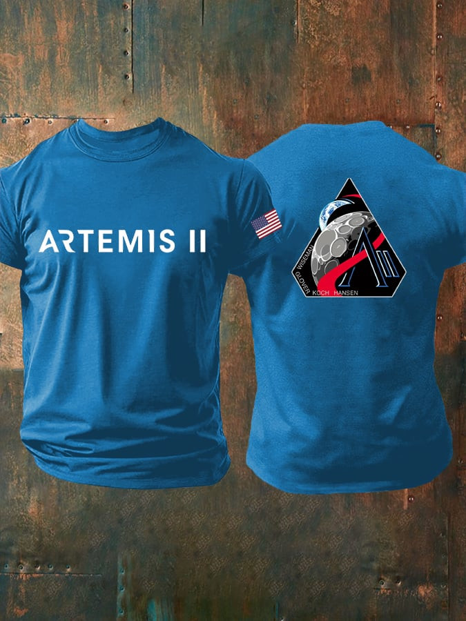 Artemis II Mission T-Shirt Wiseman Glover Koch Hansen Clothing Space Exploration Gift Ideas - Image 2