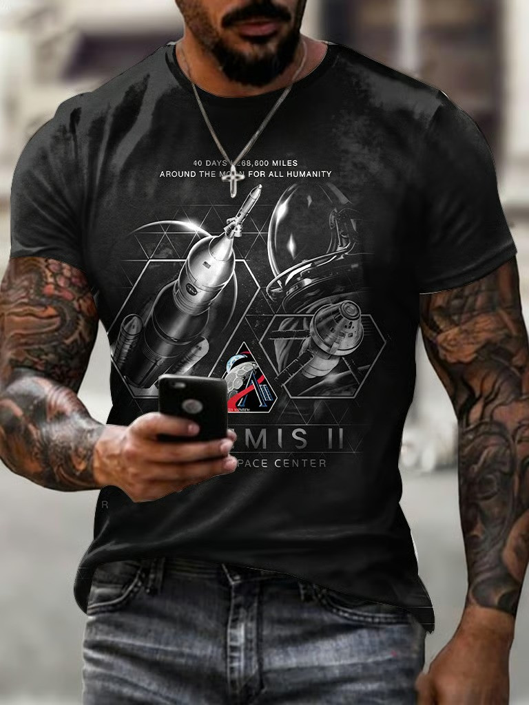 Artemis II Mission To The Moon T-Shirt NASA 2026 Crewed Space Clothing Astronaut Fan Gift