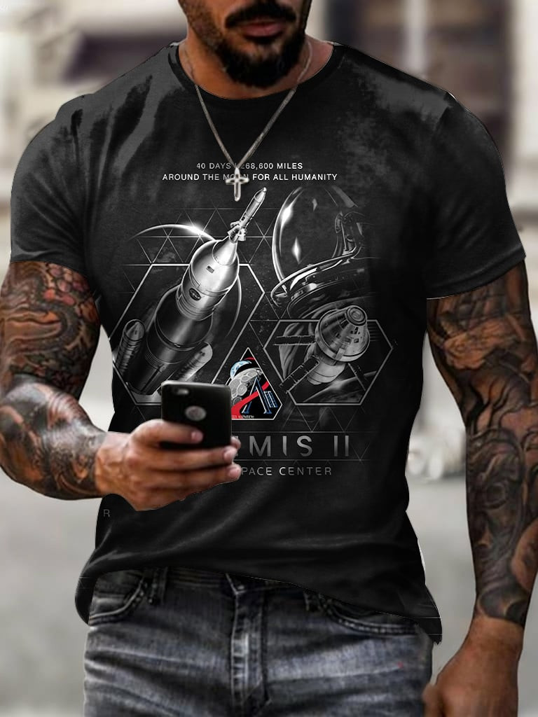 Artemis II NASA Mission T-Shirt Around The Moon For All Humanity Apparel Fan Gift