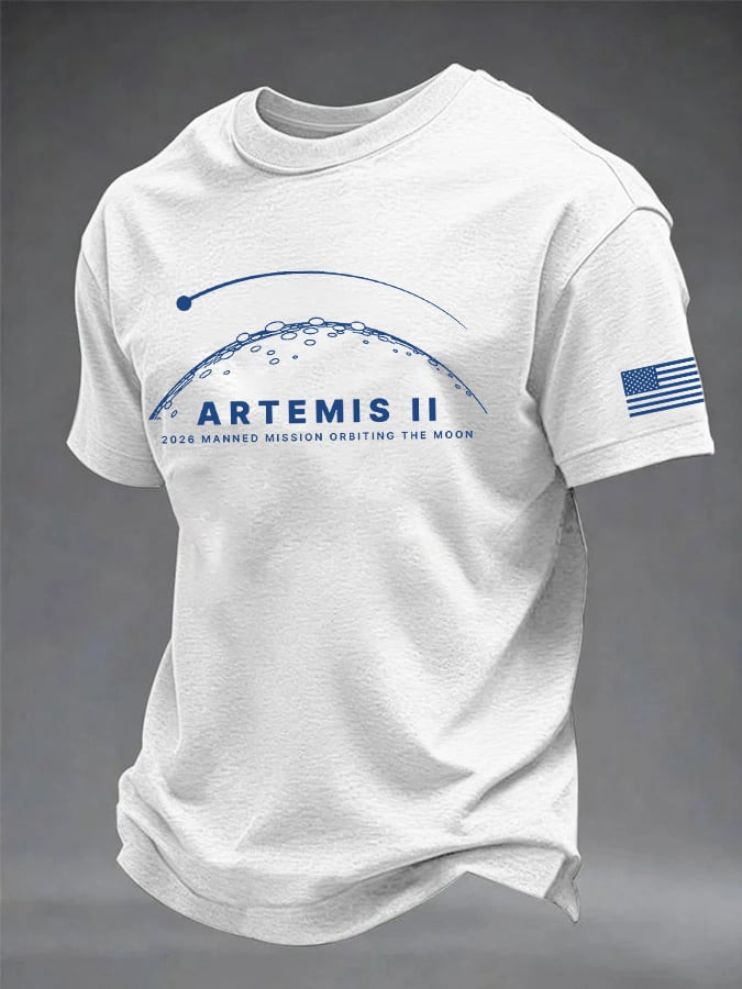 Artemis II T-Shirt 2026 Manned Mission Orbiting The Moon Apparel Astronaut Fan Gift - Image 2
