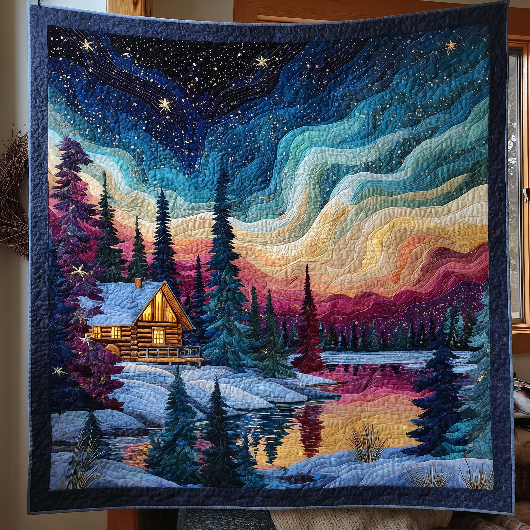 Aurora Borealis Quilted Blanket Holiday Bedroom Decorations Father's Day Gift Ideas