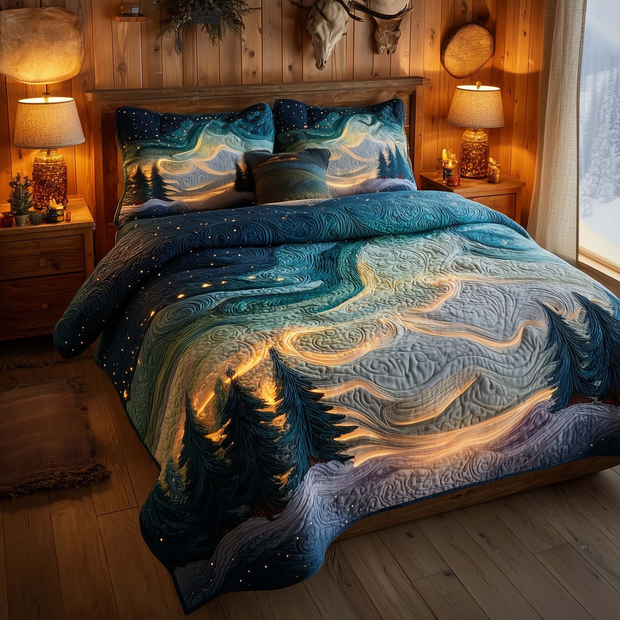 Aurora Dream Quilted Bedding Set Best King Size Sheets Moms Day Gifts