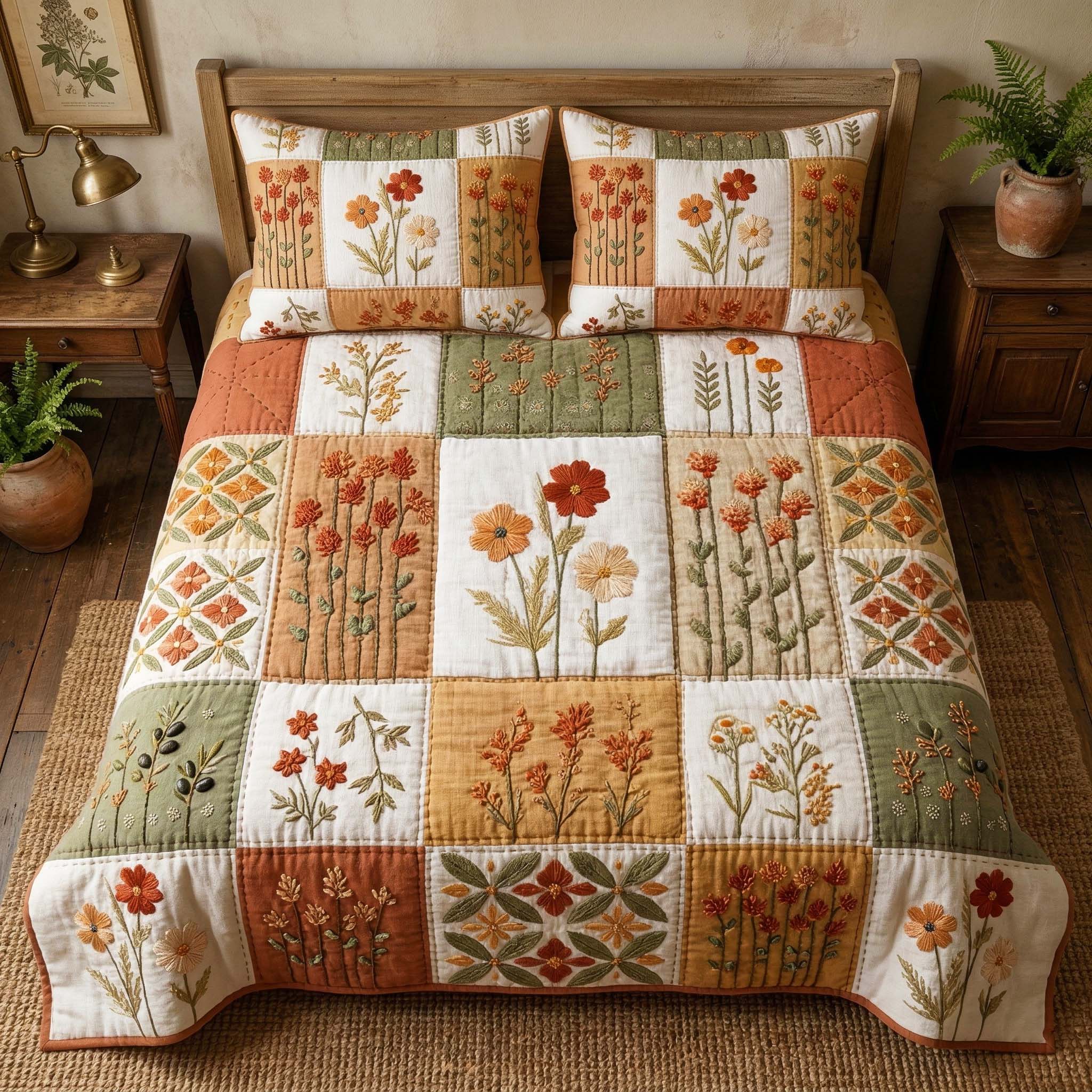 Autumn Blooms Quilted Bedding Set Bedroom Ideas Best Autumn Gifts
