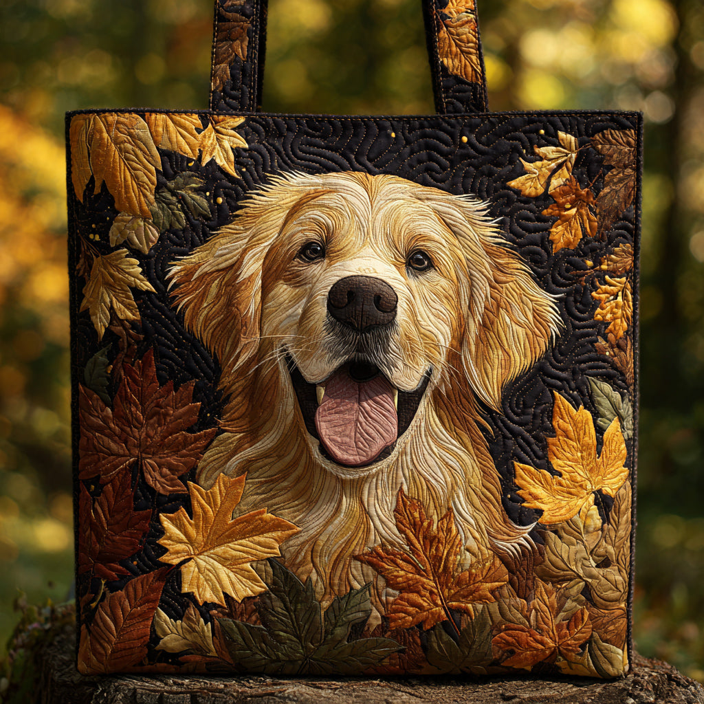 Autumn Golden Retriever Quilted Tote Bag Best Women's Shoulder Bags Mother's Day Gifts For Mom