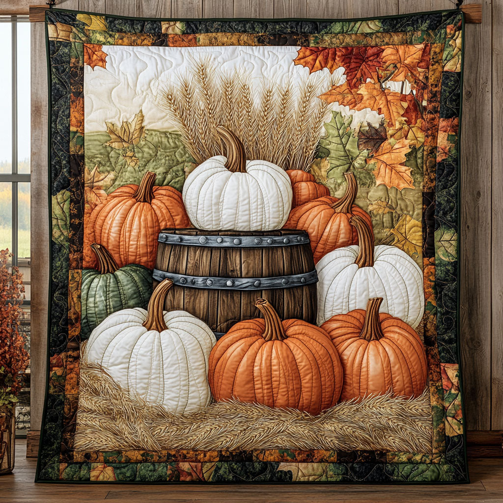 Autumn Pumpkin Quilt Comfortable Microfiber Quilt Blanket for Everyday Use