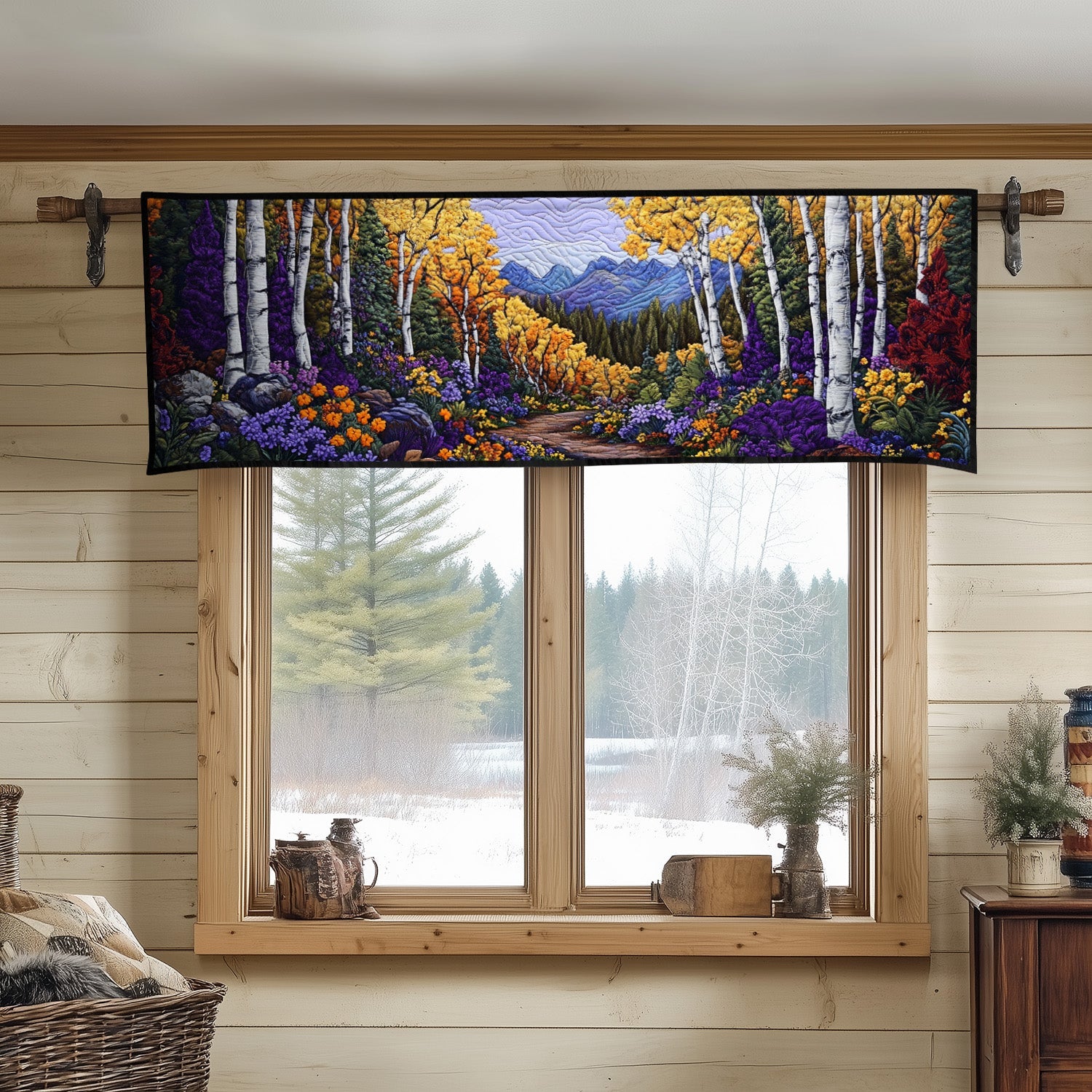 Autumn Trail Quilted Valance Entry Way Ideas Gifts For Forestry Workers