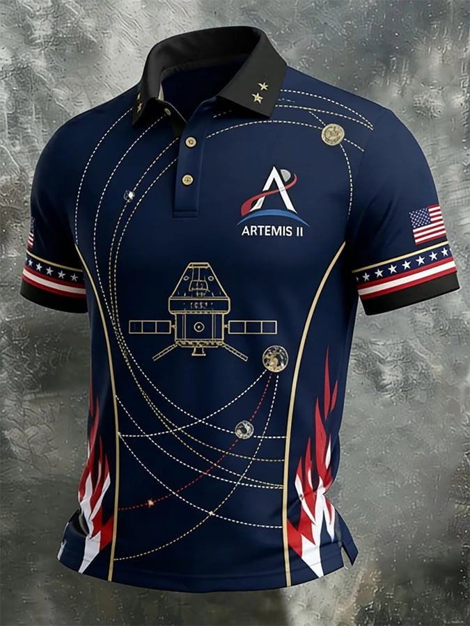Back To The Moon 2026 Polo Shirt NASA Artemis II Space Mission Clothing Gift Fans - Image 2