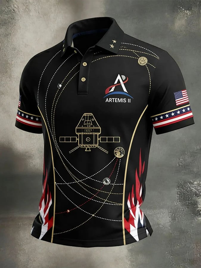 Back To The Moon 2026 Polo Shirt NASA Artemis II Space Mission Clothing Gift Fans