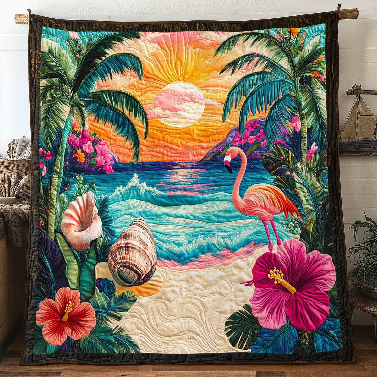 Beachside Bloom Quilt Practical Quilt Blanket Gift for Comfort and Style