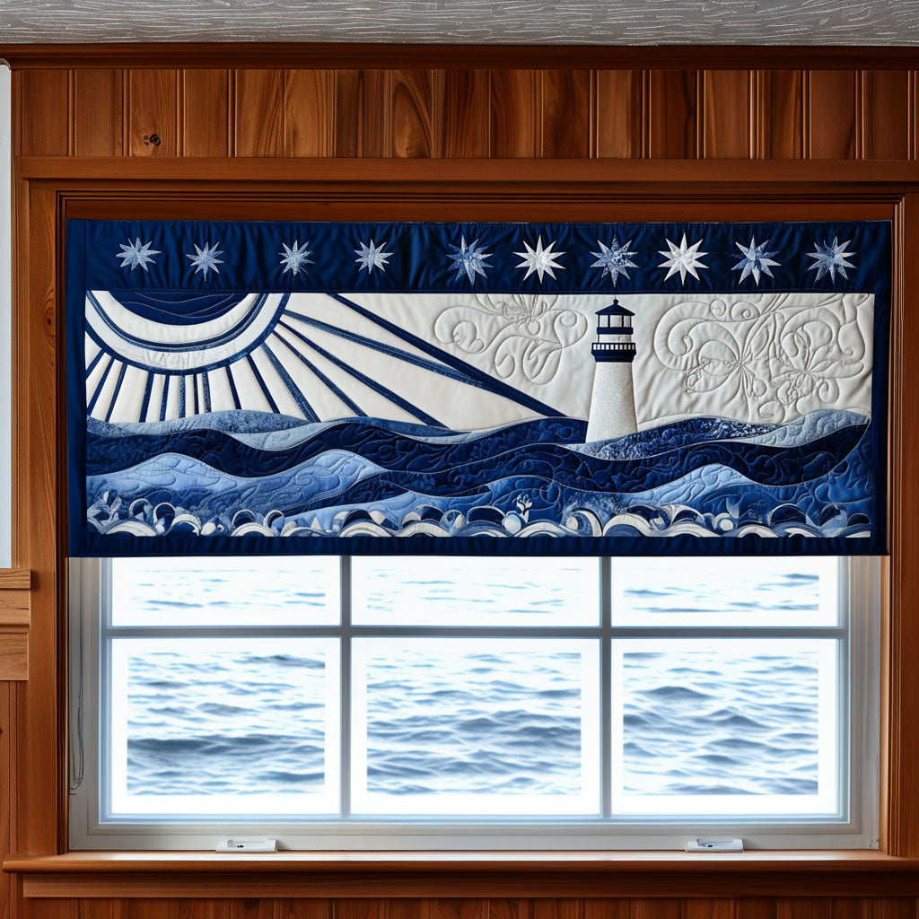 Beacon of Serenity Quilted Valance Foyer Christmas Decor Gifts For Ocean Lovers