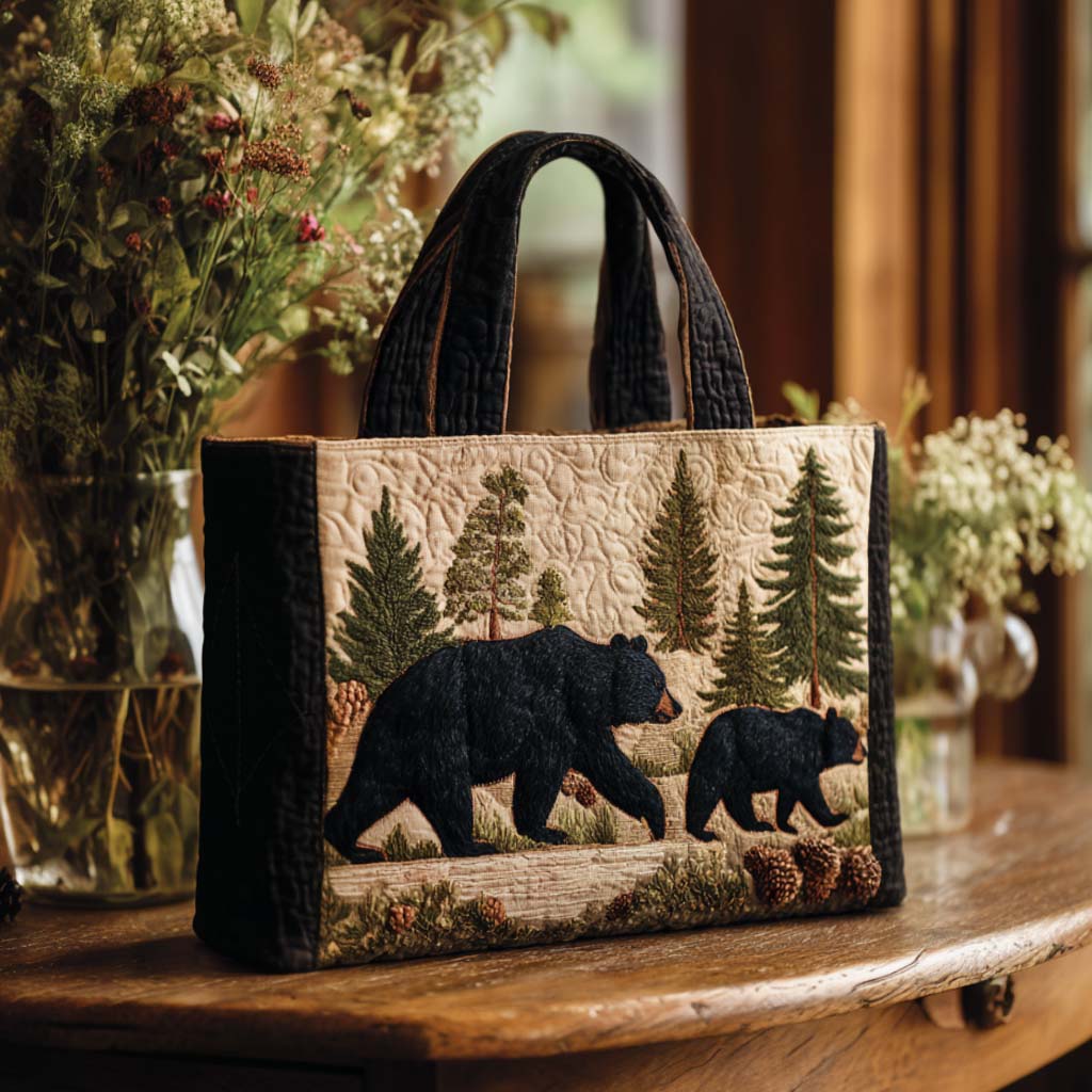 Bear Family Journey Quilted Tote Bag Great Tote Bags Great Mother's Day Gifts