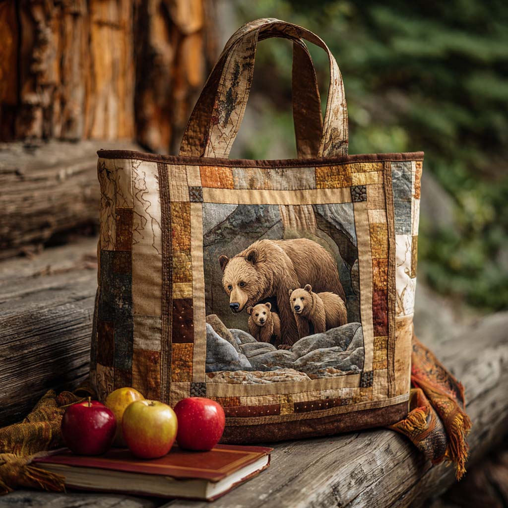 Bear Haven Quilted Tote Bag Best Tote Bag Bear Christmas Presents