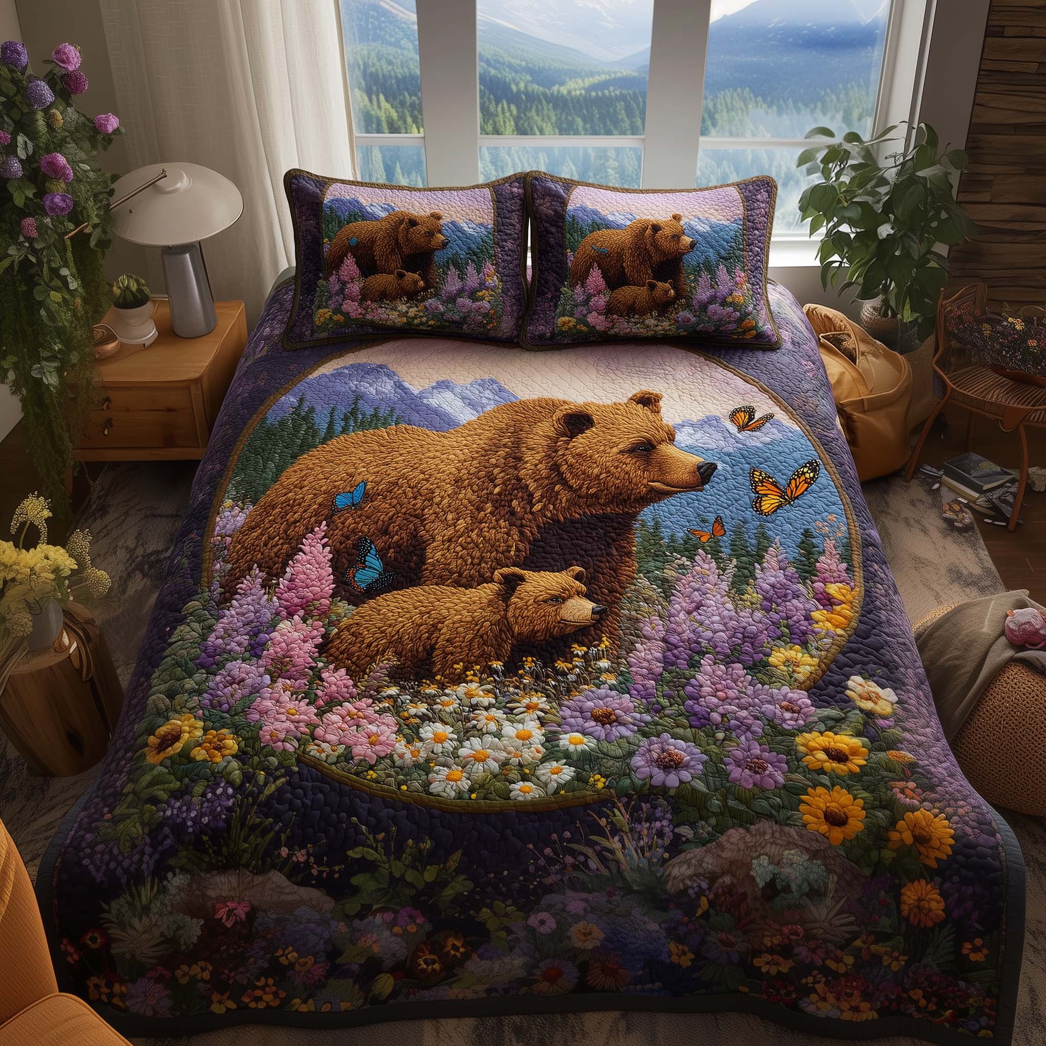 Bear Heaven Quilted Bedding Set Bedroom Decor Ideas Cute Bear Gift Ideas