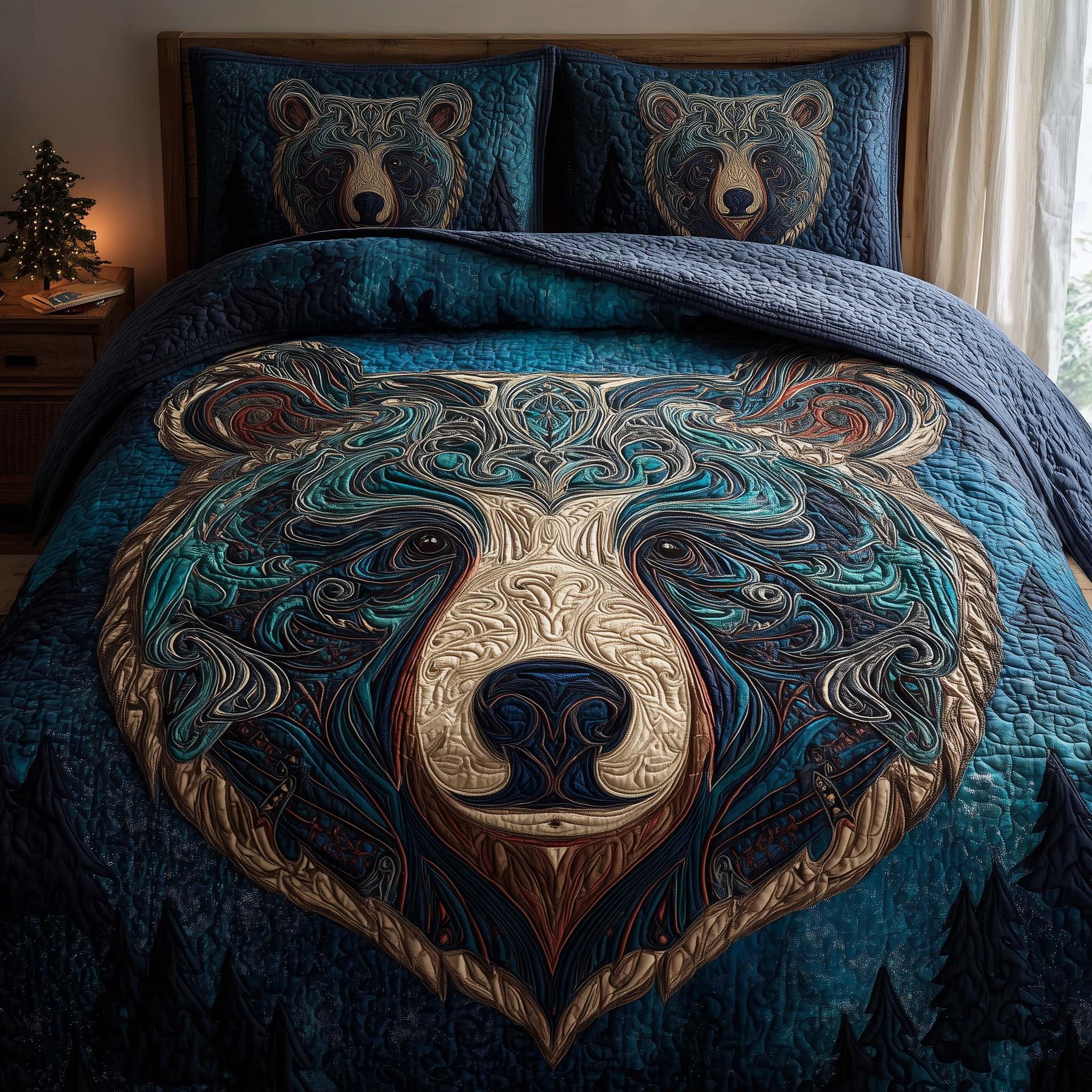 Bear Pround Quilted Bedding Set Best Sheet Sets Bear Gifts For Him Her