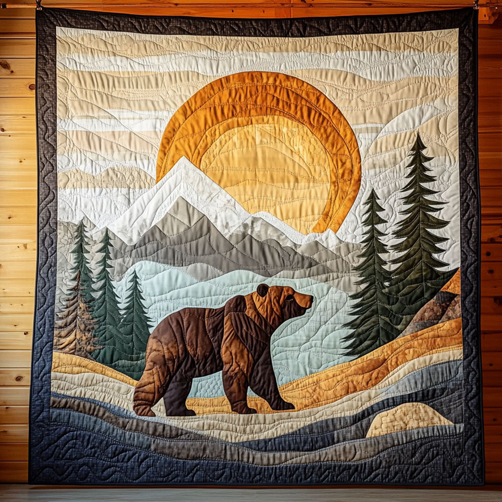 Bear Walking Quilt Soft Quilt Blanket Gift to Warm Hearts