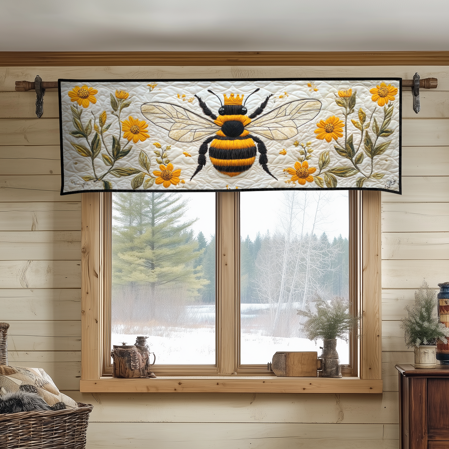Bee Bliss Quilted Valance Foyer Christmas Decor Best Gifts For Beekeepers