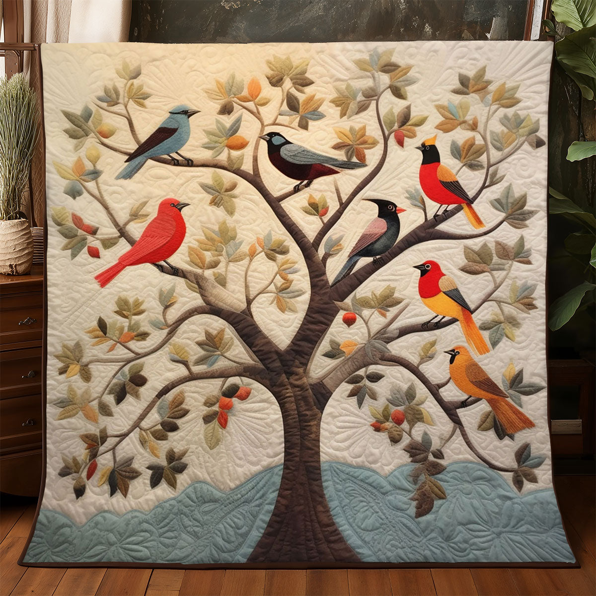 Bird Quilt Lovely Quilt Blanket Gift for Holiday Celebrations