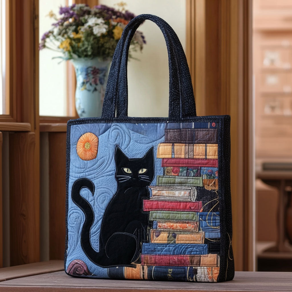 Black Velvet Paw Quilted Tote Bag Popular Womens Tote Bags Black Cat Christmas Gifts