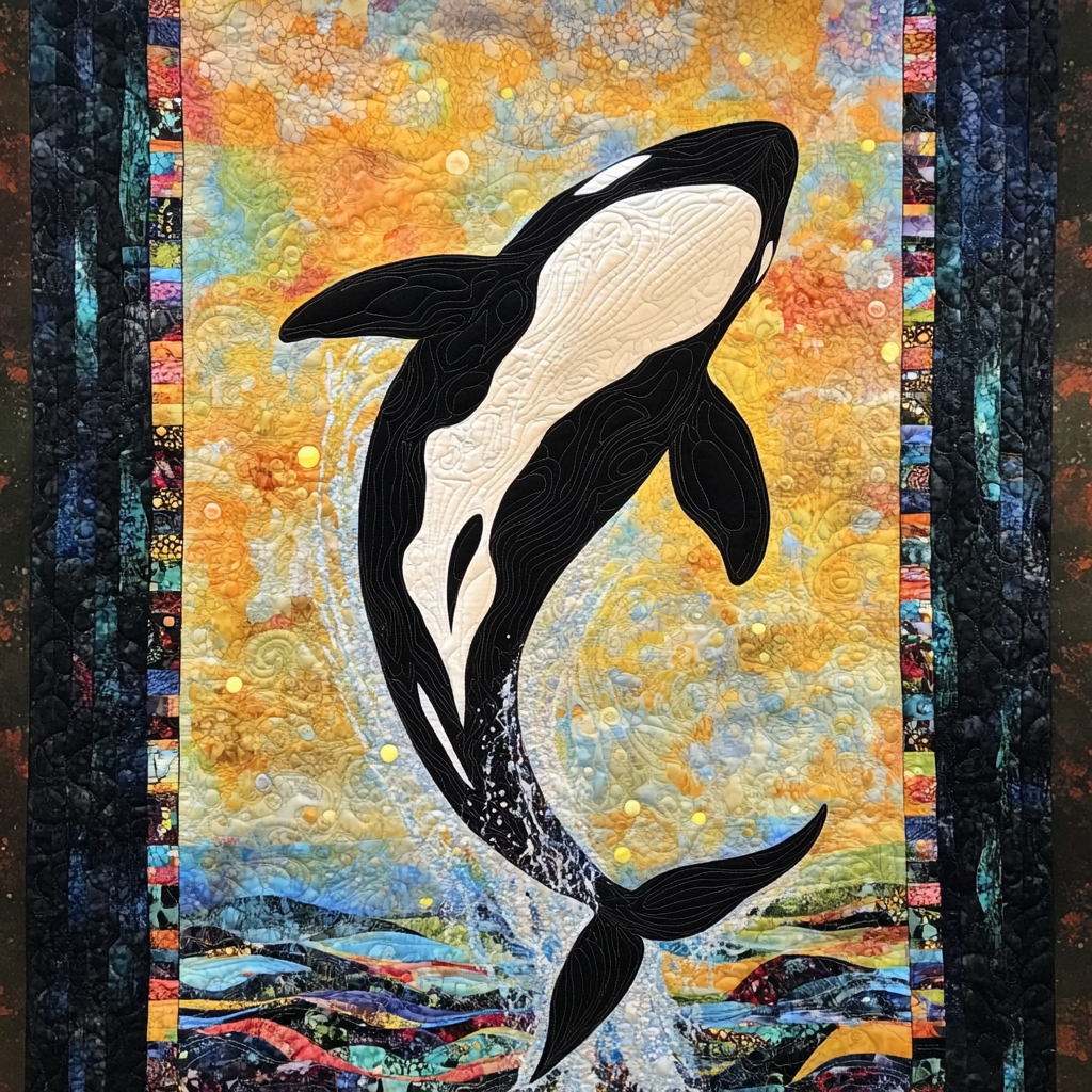 Black Wave Quilted Table Runner Ocean Themed Table Runners Gifts For Whale Lovers