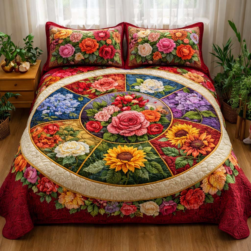 Bloom Radiance Quilted Bedding Set Best King Bedding Sets Gift For Mother On Mother's Day