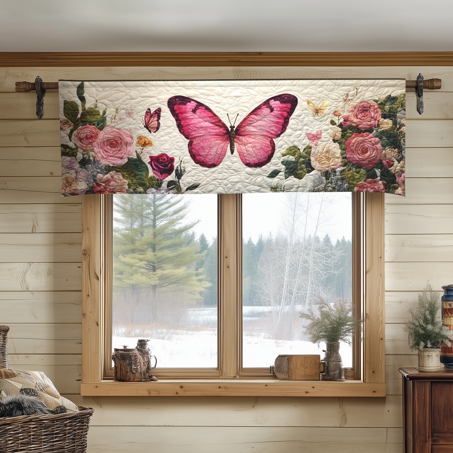 Blooming Wings Quilted Valance Dining Table Decor Butterfly Gifts For Mom