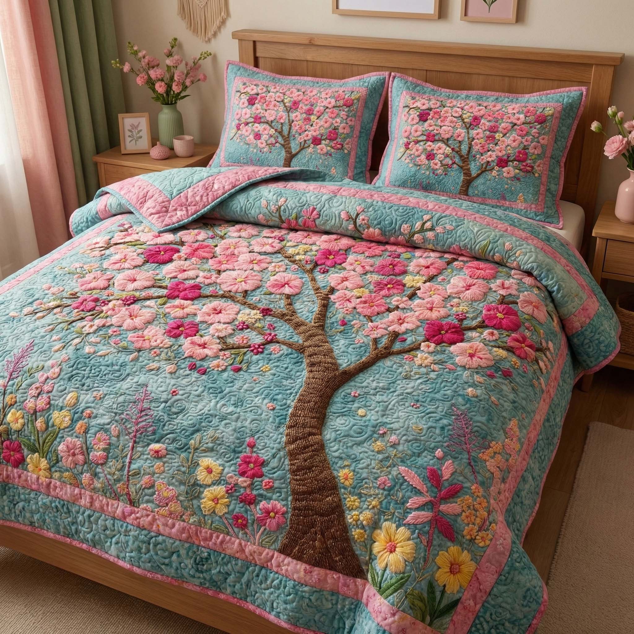Blossom Life Quilted Bedding Set Great Sheet Sets Tree Of Life Gifts For Women