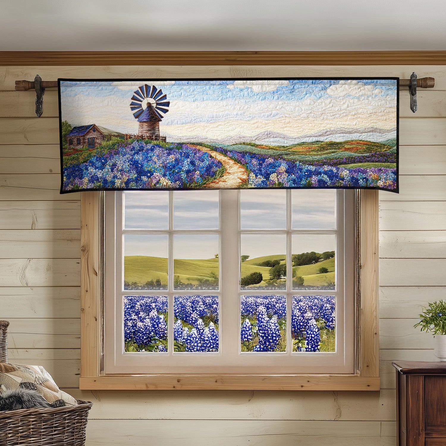 Bluebonnet Bliss Quilted Valance Entryway Ideas Gifts For Sunflower Lovers