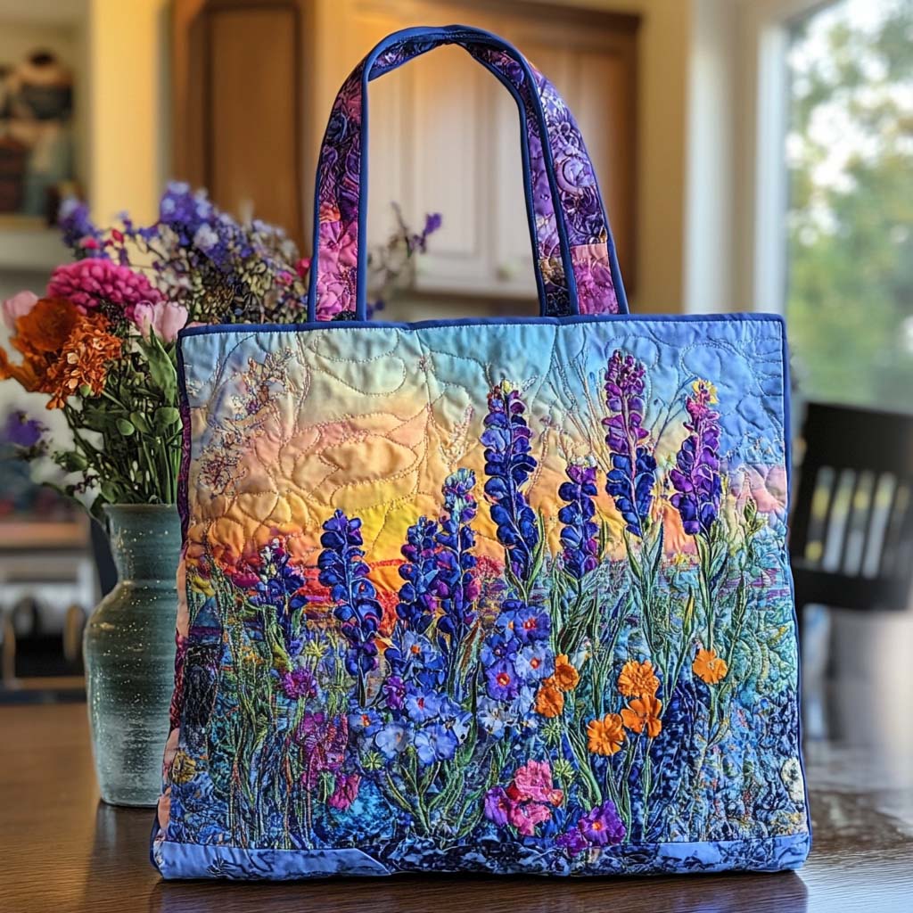 Bluebonnet Garden Song Quilted Tote Bag Shoulder Bag Hobo Texas Gift Ideas