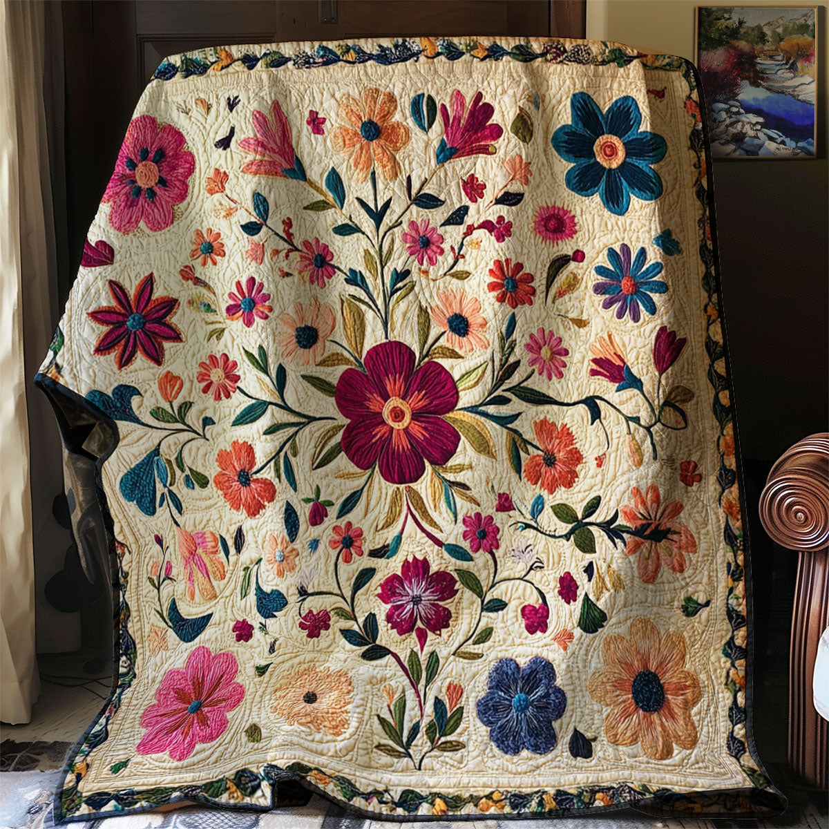 Botanical Blossom Quilt Thoughtful Quilt Blanket Gift for Loved Ones
