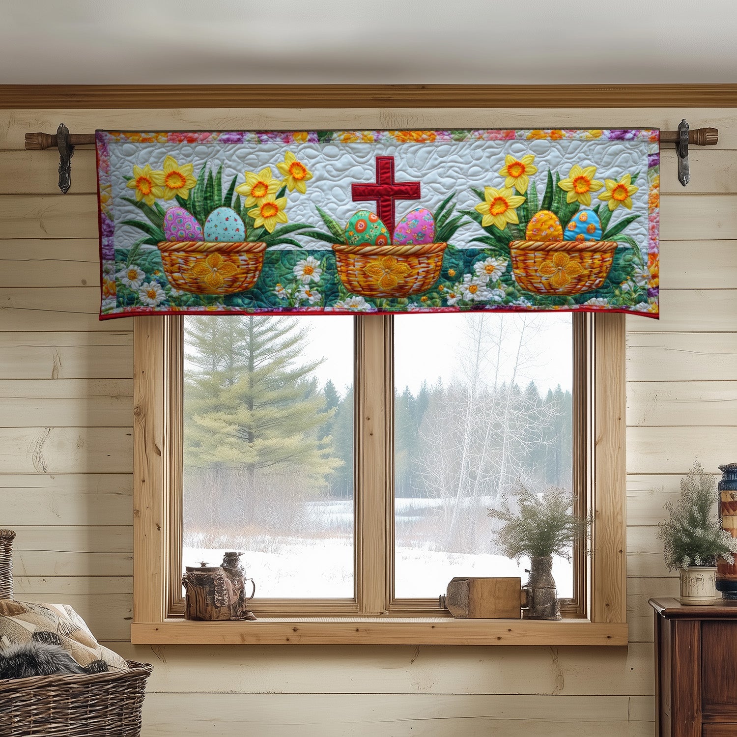 Bunny Easter Blessings Quilted Valance Entrance Way Ideas Easter Home Decor